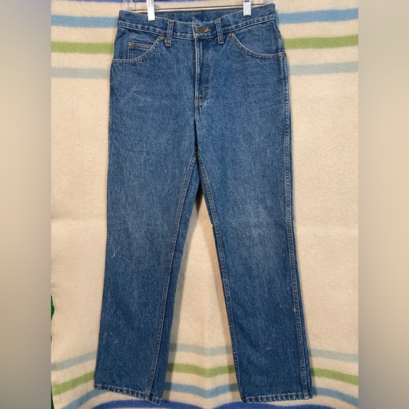 Vintage Lee Cotton Denim Blue Dad Workwear Western Jeans 30” Made in Canada - Picture 1 of 9